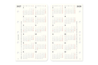 PLOTTER 2027 Monthly Schedule Diary Refill Mini-5 Size