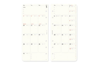 PLOTTER 2027 Monthly Schedule Diary Refill Narrow Size