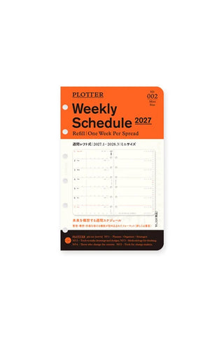 PLOTTER 2027 Weekly Schedule Diary Refill Mini Size