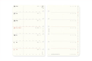 PLOTTER 2027 Weekly Schedule Diary Refill Mini Size