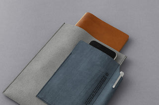 PLOTTER Leather Binder Case A5 Size Gray x Navy