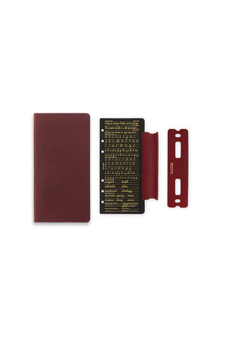 PLOTTER Liscio Leather Binder Narrow Size Limited Edition Box Red Brown