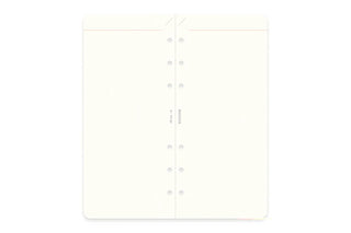 White notebook refill page with perforated edges on a white background