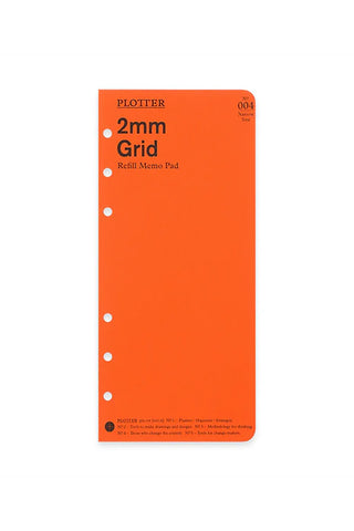 Orange refill memo pad with '2mm Grid' text on a white background