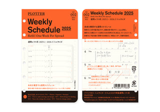 PLOTTER 2025 Weekly Schedule Diary Refill Mini Size