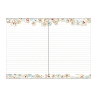 Paul & Joe planner notes spread with lined pages and floral borders
