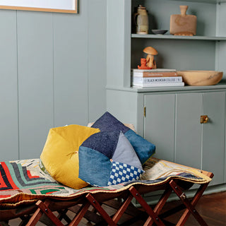 Peace Cabin WINGSPREAD Cushion Indigo Checkerboard Patchwork