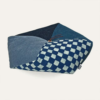 Peace Cabin WINGSPREAD Cushion Indigo Checkerboard Patchwork