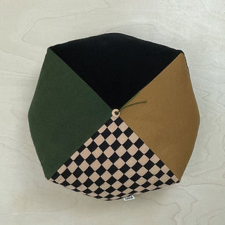 Peace Cabin WINGSPREAD Cushion Olive & Black Checkerboard
