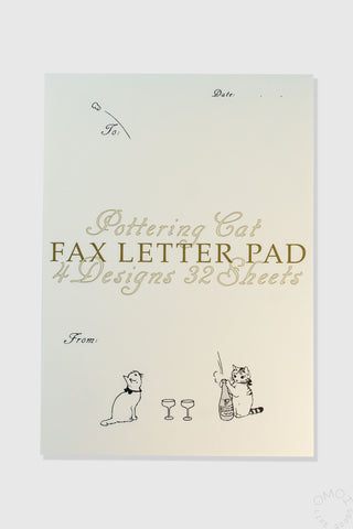 Fax letter pad with cat illustrations and text on a white background