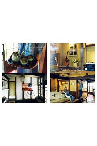 Collage of three images showing interior settings with furniture and decor.