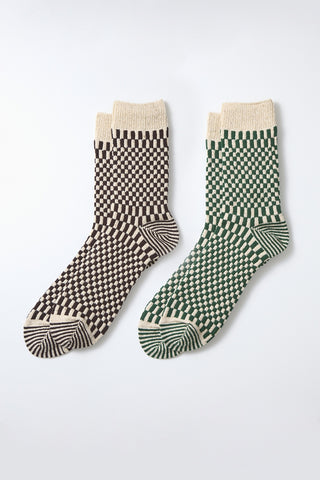 ROTOTO Checkerboard Pattern Socks