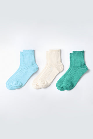 ROTOTO Linen Cotton Ribbed Ankle Socks