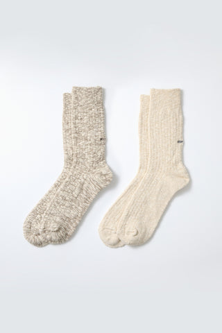 ROTOTO Organic Cotton Slub Crew Socks