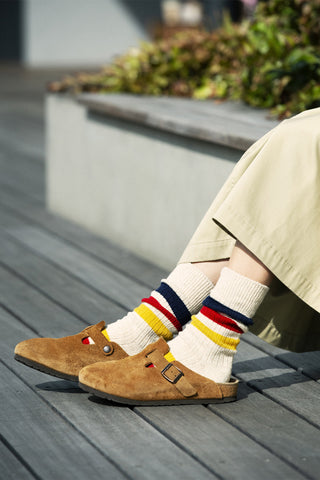 ROTOTO Park Stripe Crew Socks