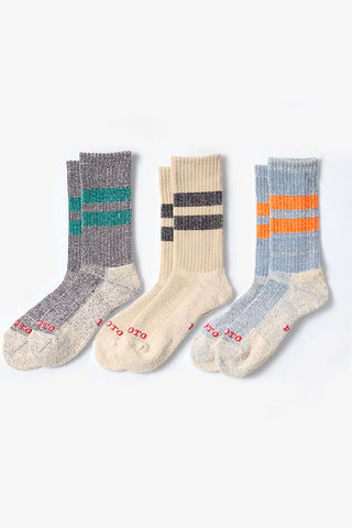 ROTOTO Pile Stripe Marl Socks