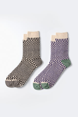 ROTOTO Warped Checker Socks