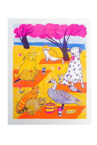 River Picnic Print by Maddy Conover