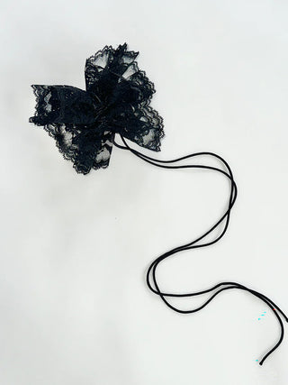 Room Shop Lacy Peplum Scrunchie Black