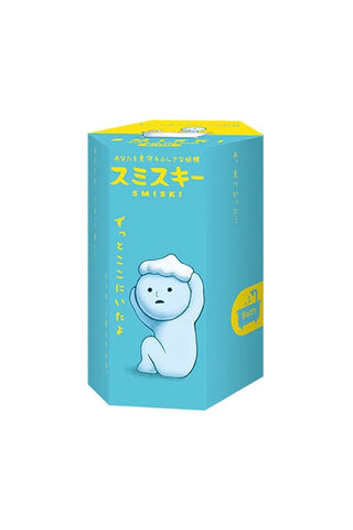 SMISKI bath series blind box with blue Smiski figure on teal packaging