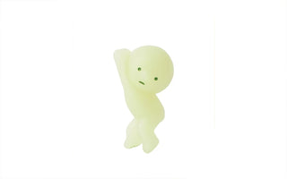 Glow-in-the-dark zipper charm figure, pale green