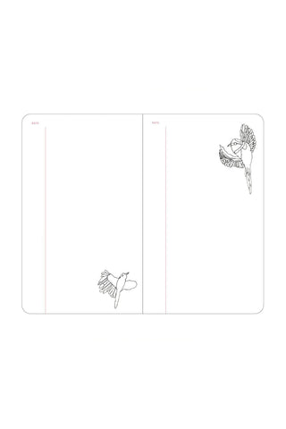 Slow Journal A6 Slim Open Dated Diary Shu Shiro Birds
