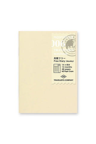 TRAVELER'S COMPANY Passport 006 Open Dated Monthly Planner