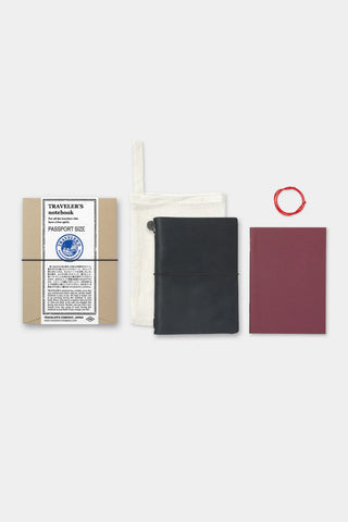 TRAVELER'S COMPANY Passport Leather Journal Starter Kit Black