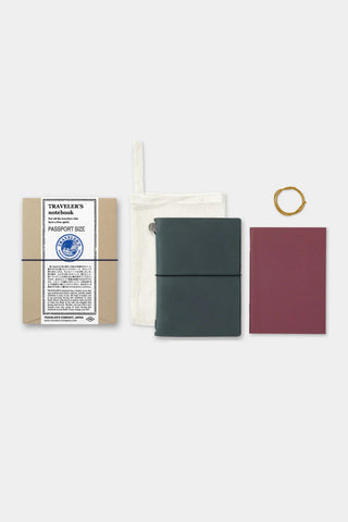 TRAVELER'S COMPANY Passport Leather Journal Starter Kit Blue