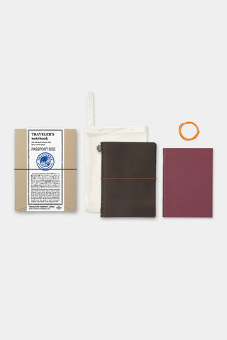 TRAVELER'S COMPANY Passport Leather Journal Starter Kit Brown