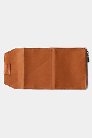 TRAVELER'S FACTORY Passport Size Cotton Zipper Case Brown