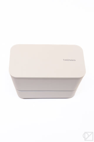 Takenaka Flat Dual Bento White Eggshell