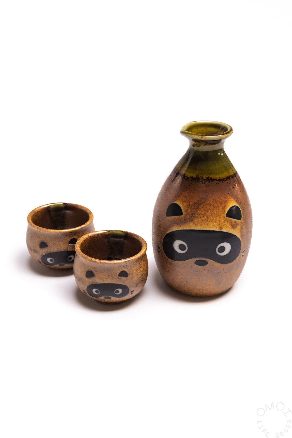 Set Sake Giapponese Con 2 Tazze Design Tanuki - Bottiglia Da 10 Once, Ideale Per Regali - Foto 5