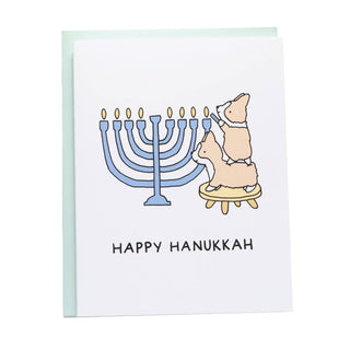 Happy Hanukkah Menorah Lighting Card