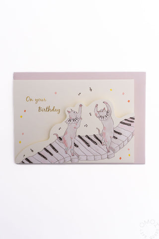 Tocoro Comugi Piano Cats Pop Up Birthday Card