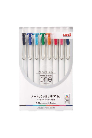Uni-Ball One 0.38mm Gel Pen 8 Color Set