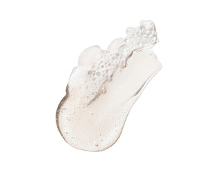 White soap with bubbles on a white background