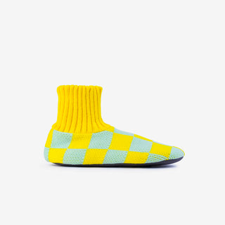 Verloop Checkerboard Sock Slippers Jade Yellow