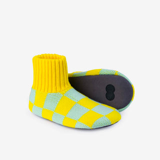 Verloop Checkerboard Sock Slippers Jade Yellow