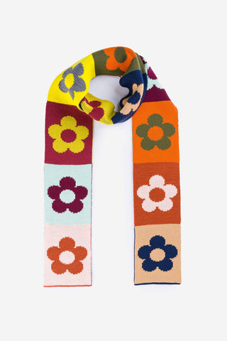 Verloop Flower Block Skinny Scarf Multi Desert