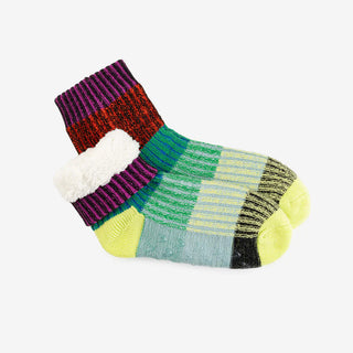 Colorful socks on a light gray background