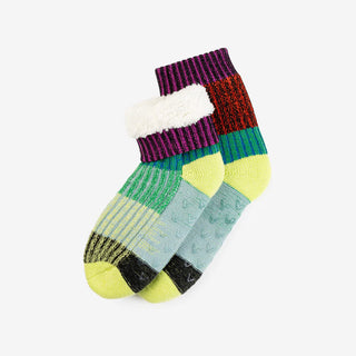 Colorful striped socks on a white background