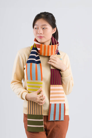 Verloop Patchwork Stripe Skinny Scarf