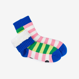 Colorful striped socks on a white background