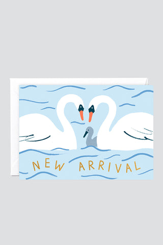 WRAP New Arrival Swans Greeting Card