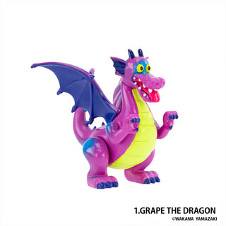 Colorful purple dragon toy figure on a white background