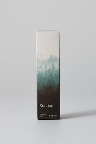 Yohaku Sunrise incense stick packaging on a white background