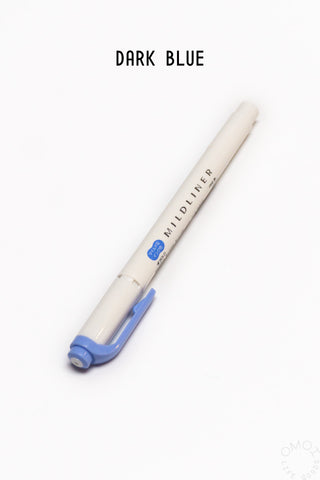 White pen with blue cap and tip on a white background