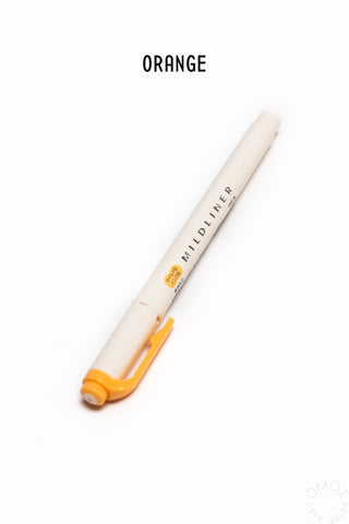 Orange highlighter on a white background