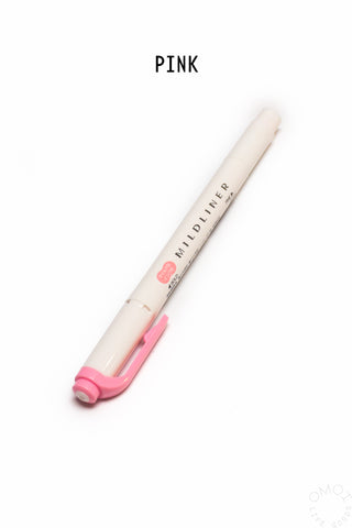 Pink highlighter pen on a white background with 'PINK' text above it.